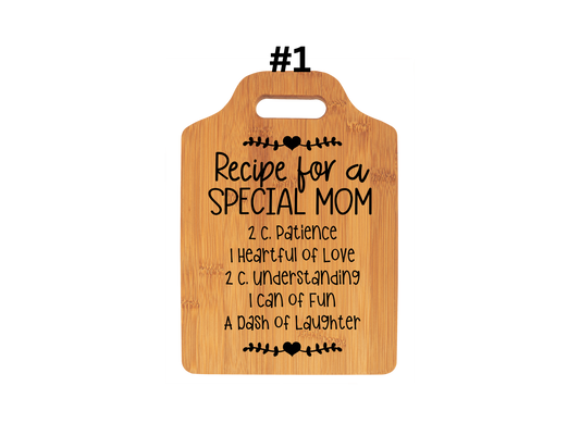 Recipe For A Special Mom Cutting Board