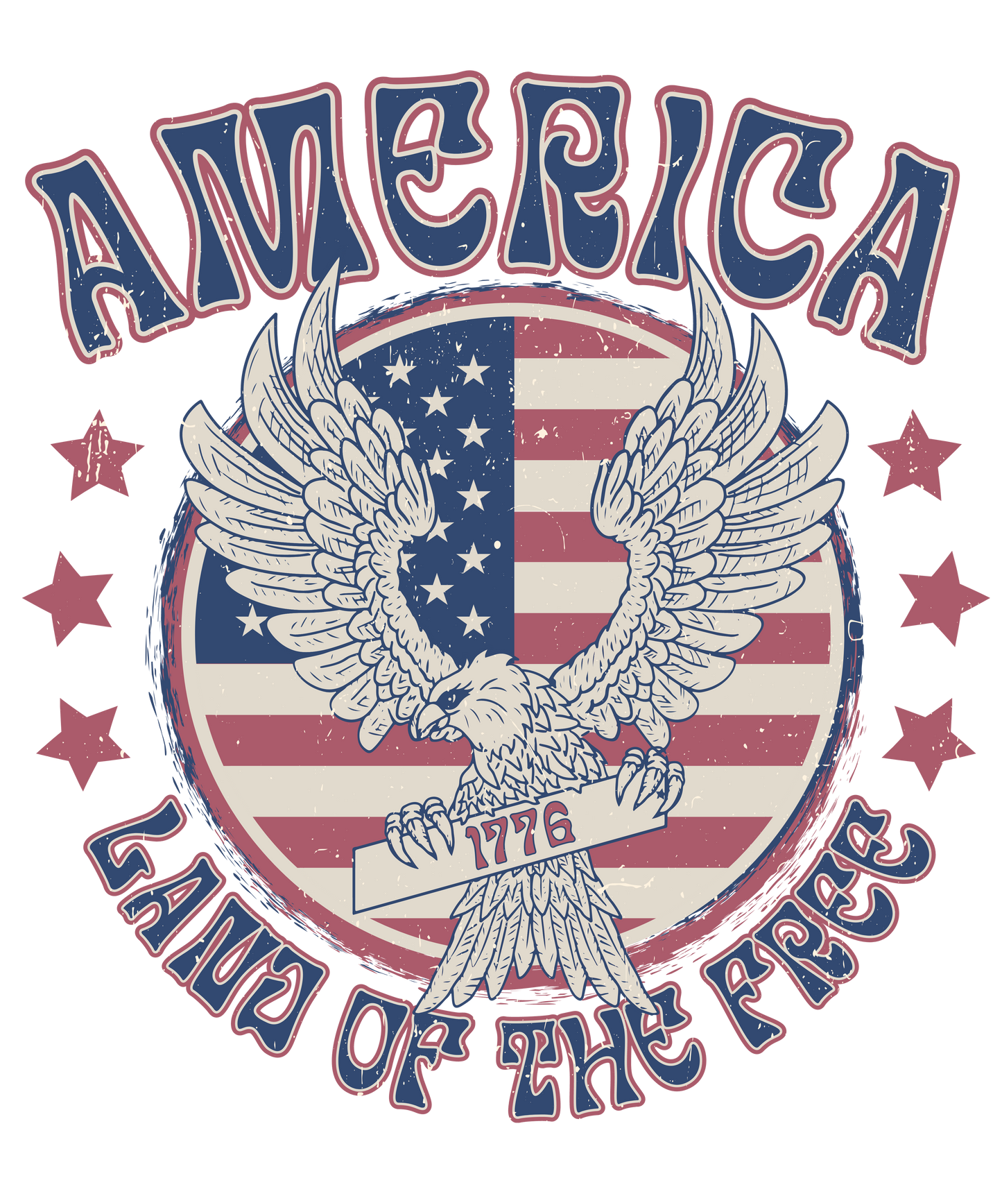 Vintage America Land Of The Free Logo