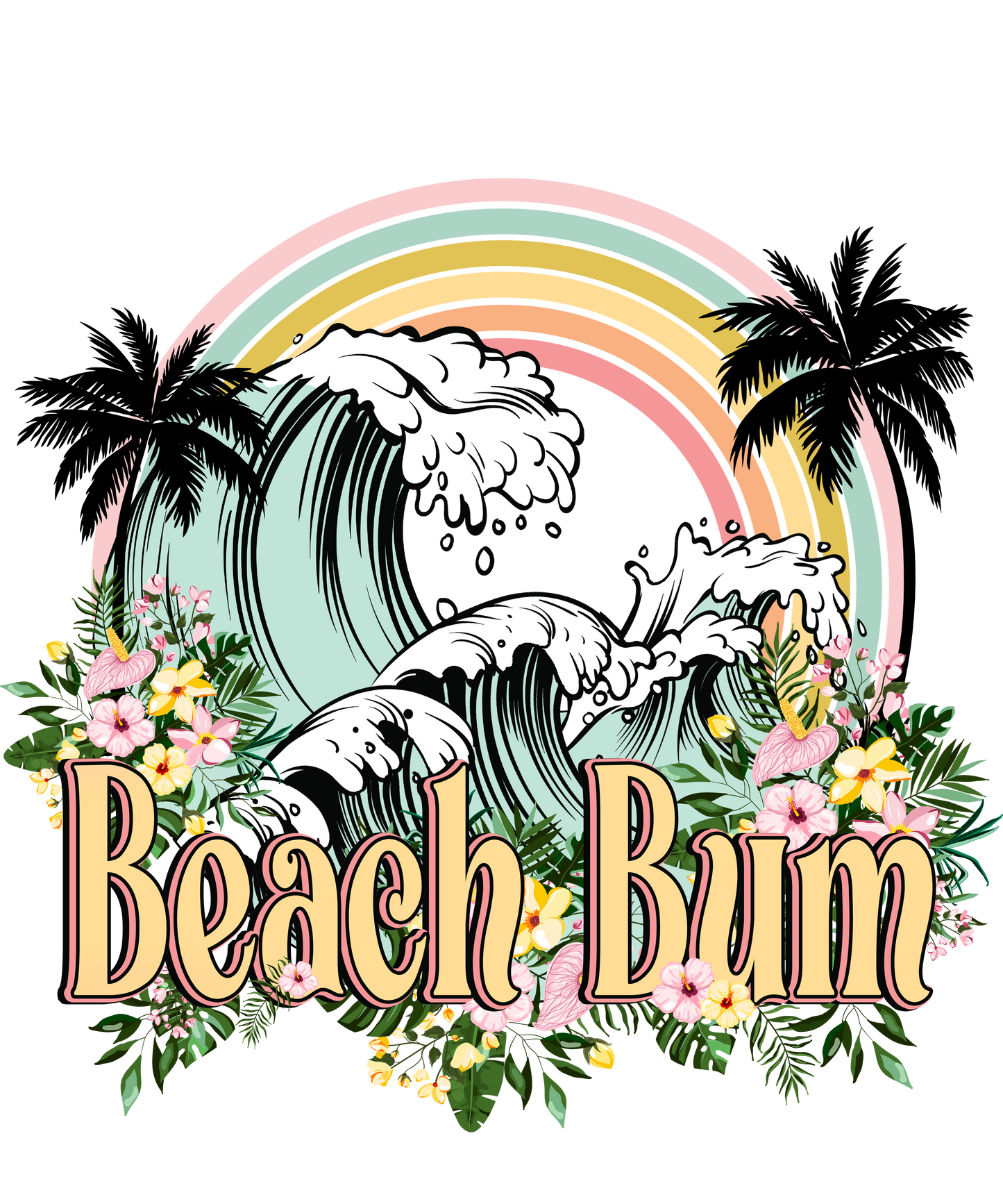 Beach Bum Ocean Waves Logo