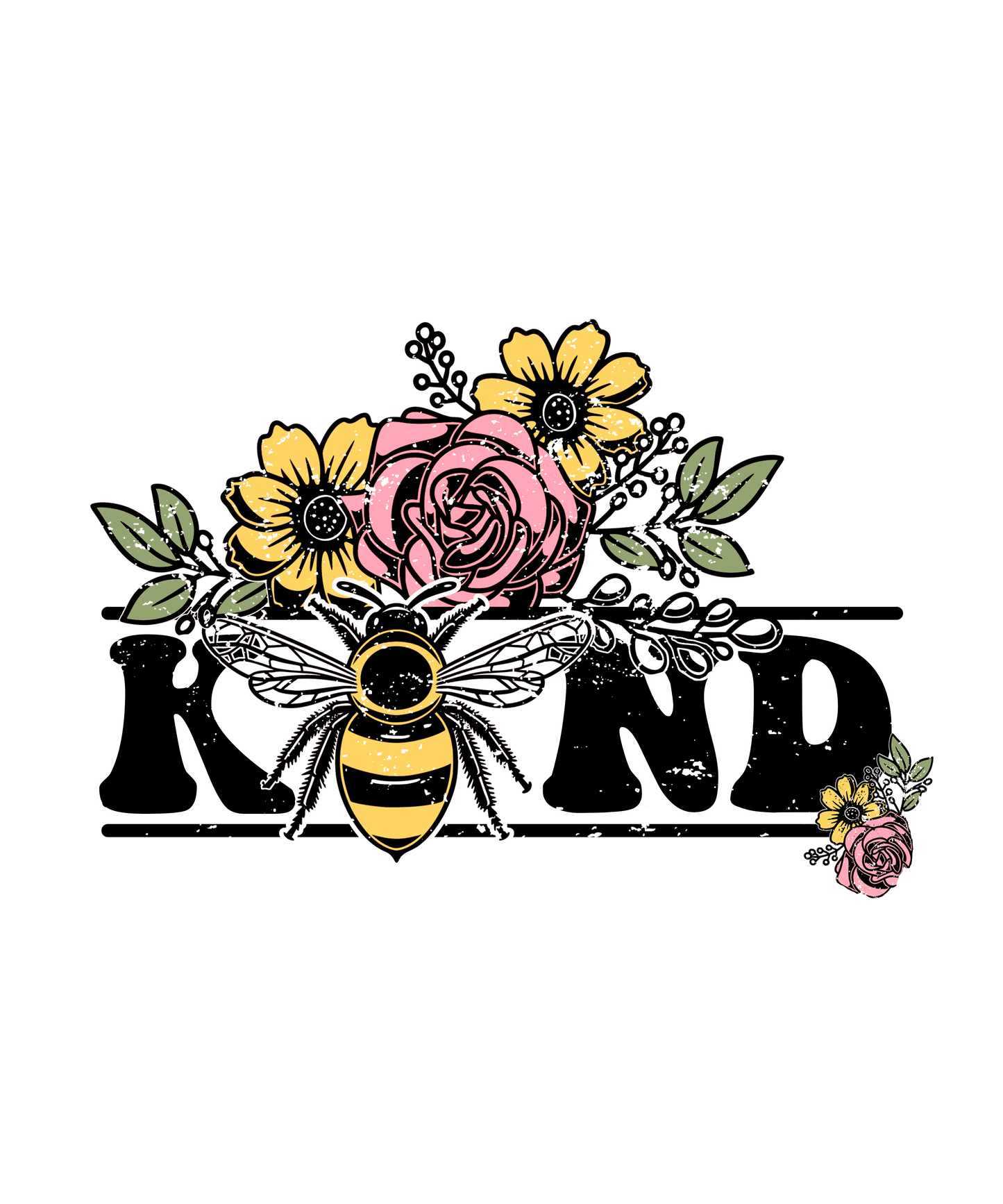 Be Kind Floral Bee Logo