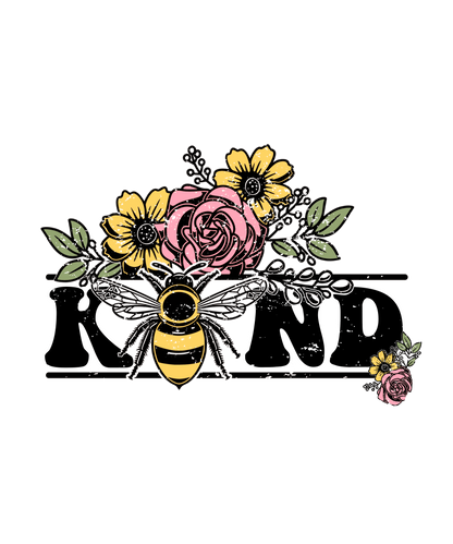 Be Kind Floral Bee Logo