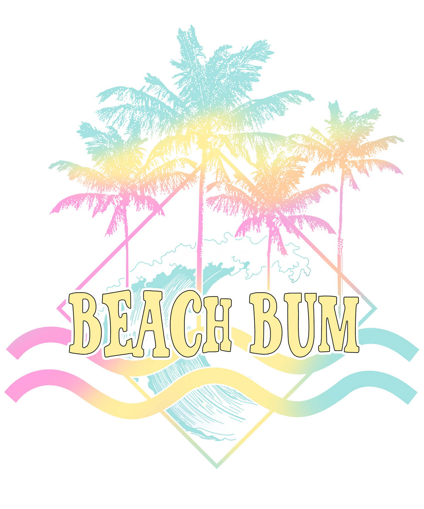 Beach Bum Palm Trees Logo