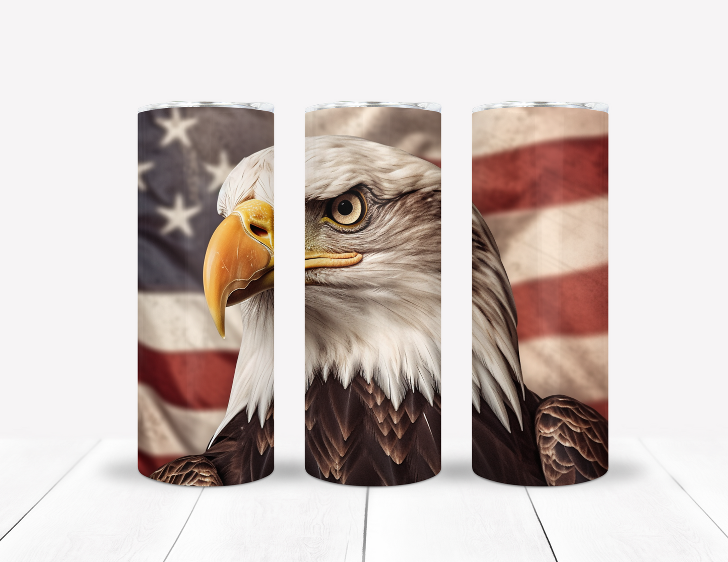 Eagle & Flag Background Tumbler