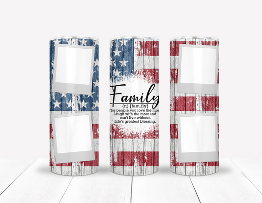 American Flag  Custom Picture Tumbler