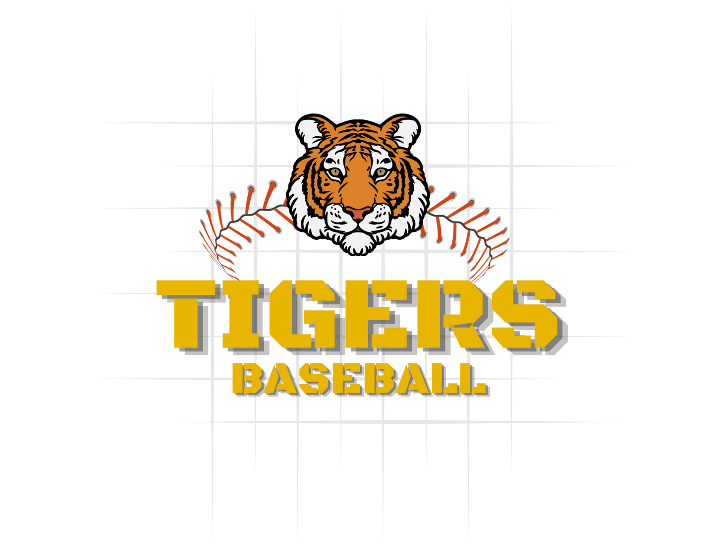 Tigers Baseball Logo And Laces Tee