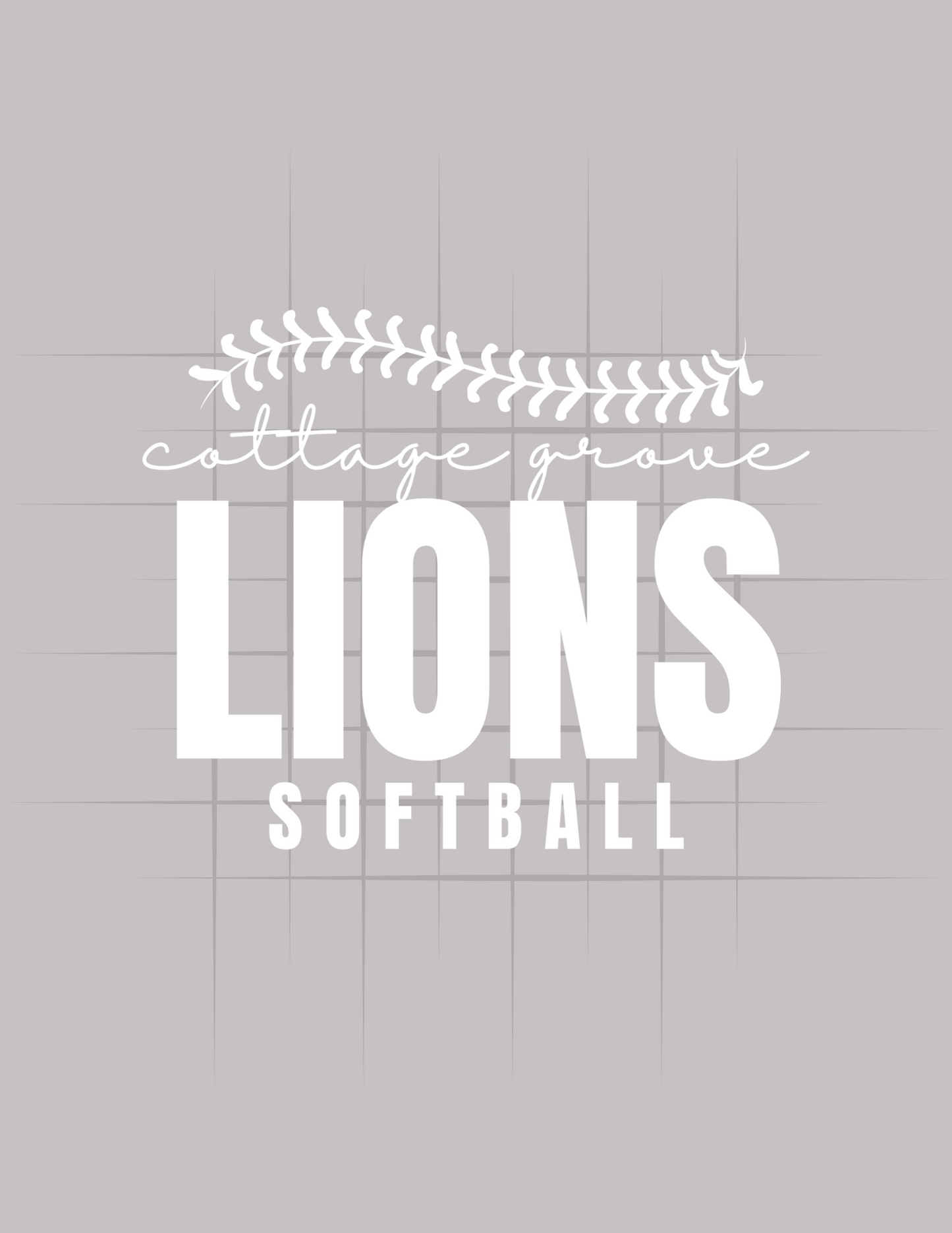 Lions Softball Logo in White  Tee