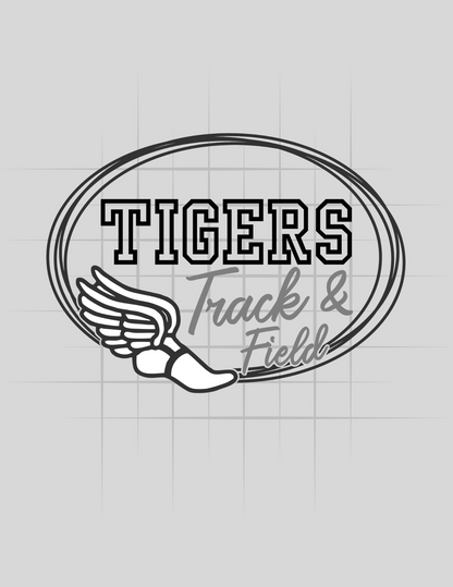 Tigers Track And Field Oval Logo Tee