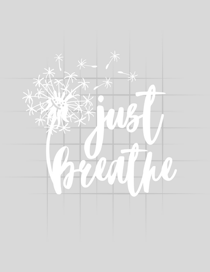 Just Breathe White Logo Tee