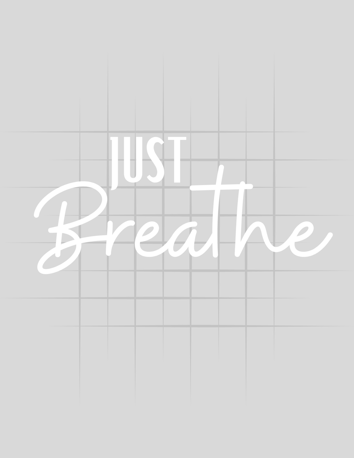 Just Breathe White Logo Tee With Sleeve Logo