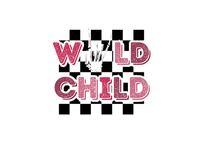 Wild Child In Pink Checkered Logo