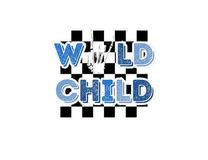 Wild Child In Blue Checkered Logo