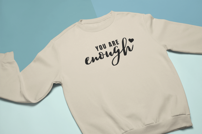 You Are Enough Black Logo With Sleeve Logo Tee