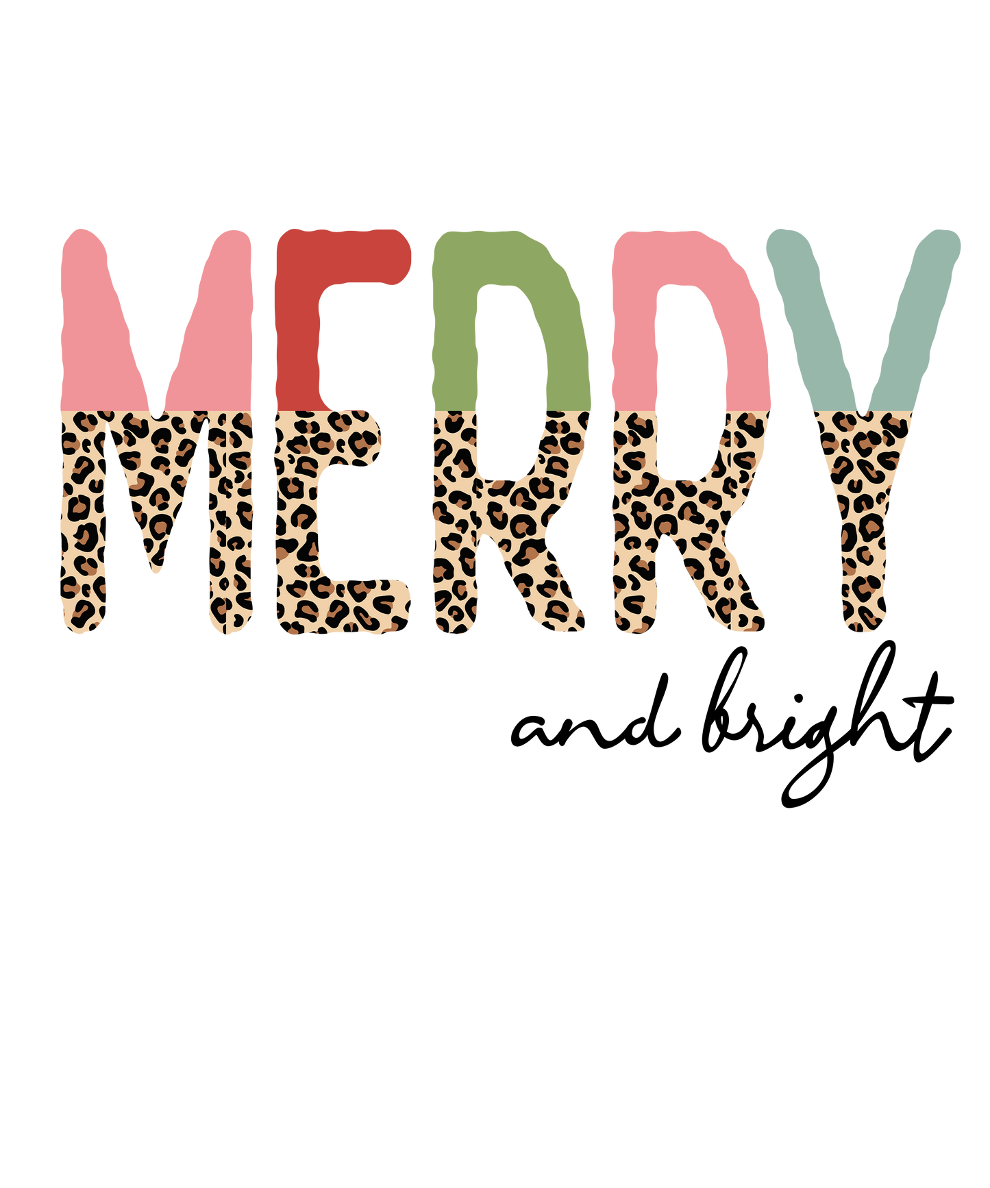 Merry & Bright Leopard Print Logo