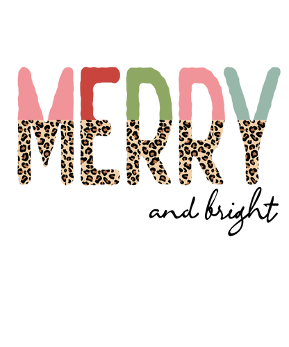 Merry & Bright Leopard Print Logo