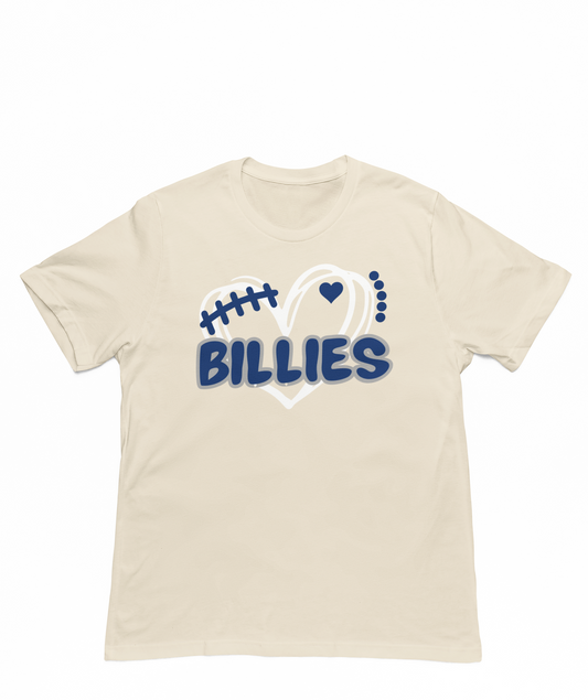 Billies Football Heart In White!