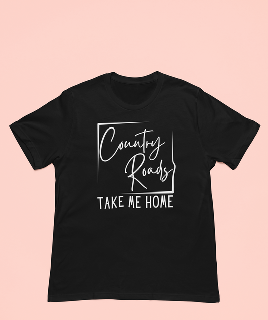 Country Roads Take Me Home White Logo