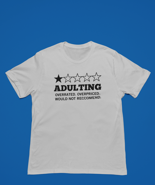 Adulting-1 Star Rating In Black!