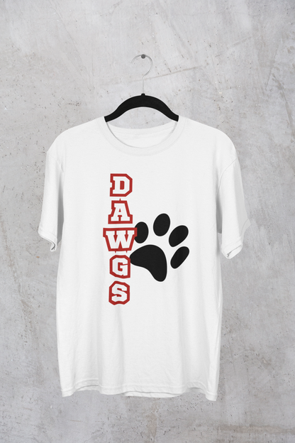 Vertical Dawgs And Paw Print