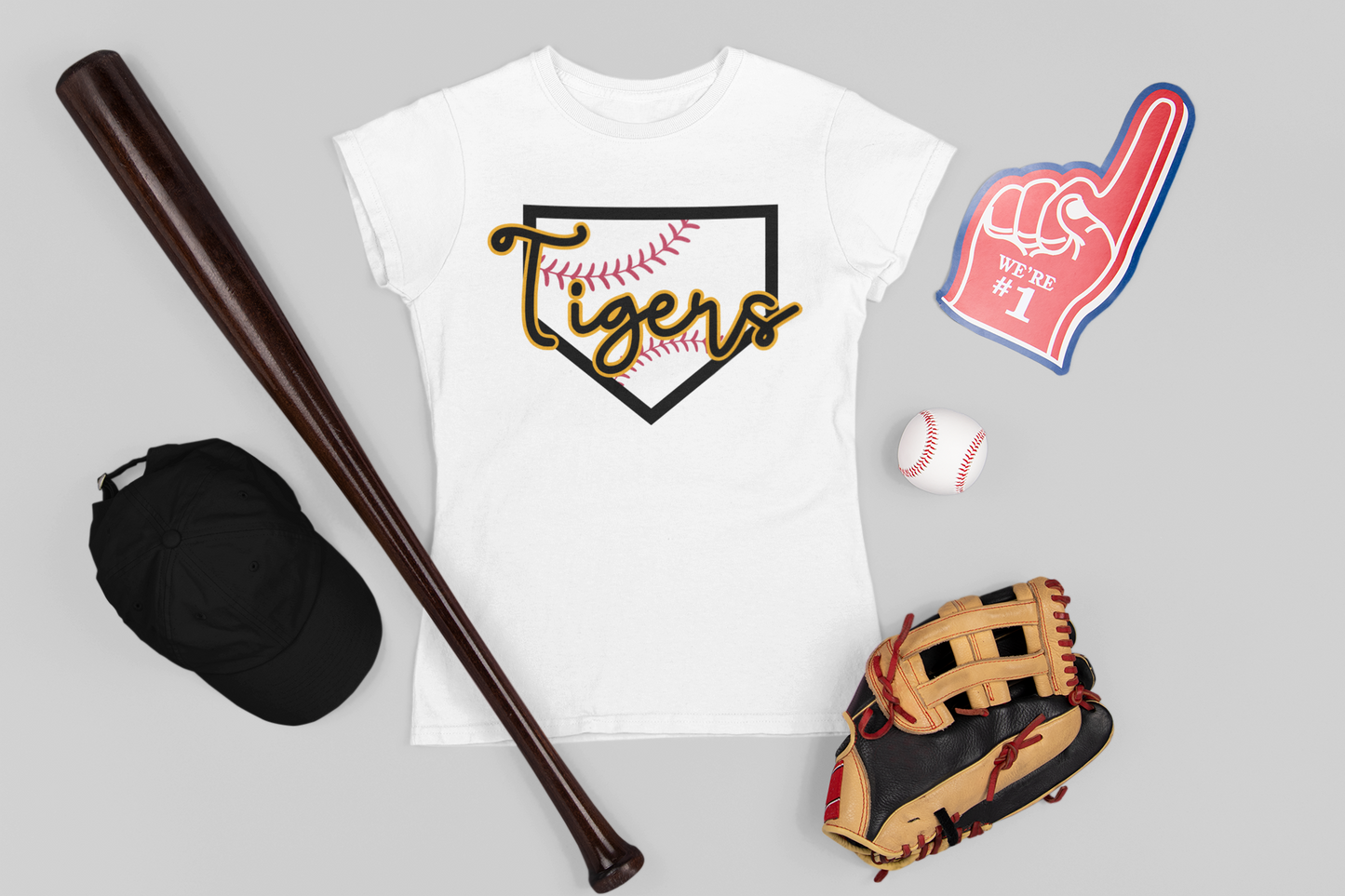 Tigers Baseball Base Logo Tee