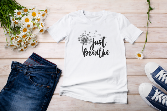 Just Breathe Black Logo Tee