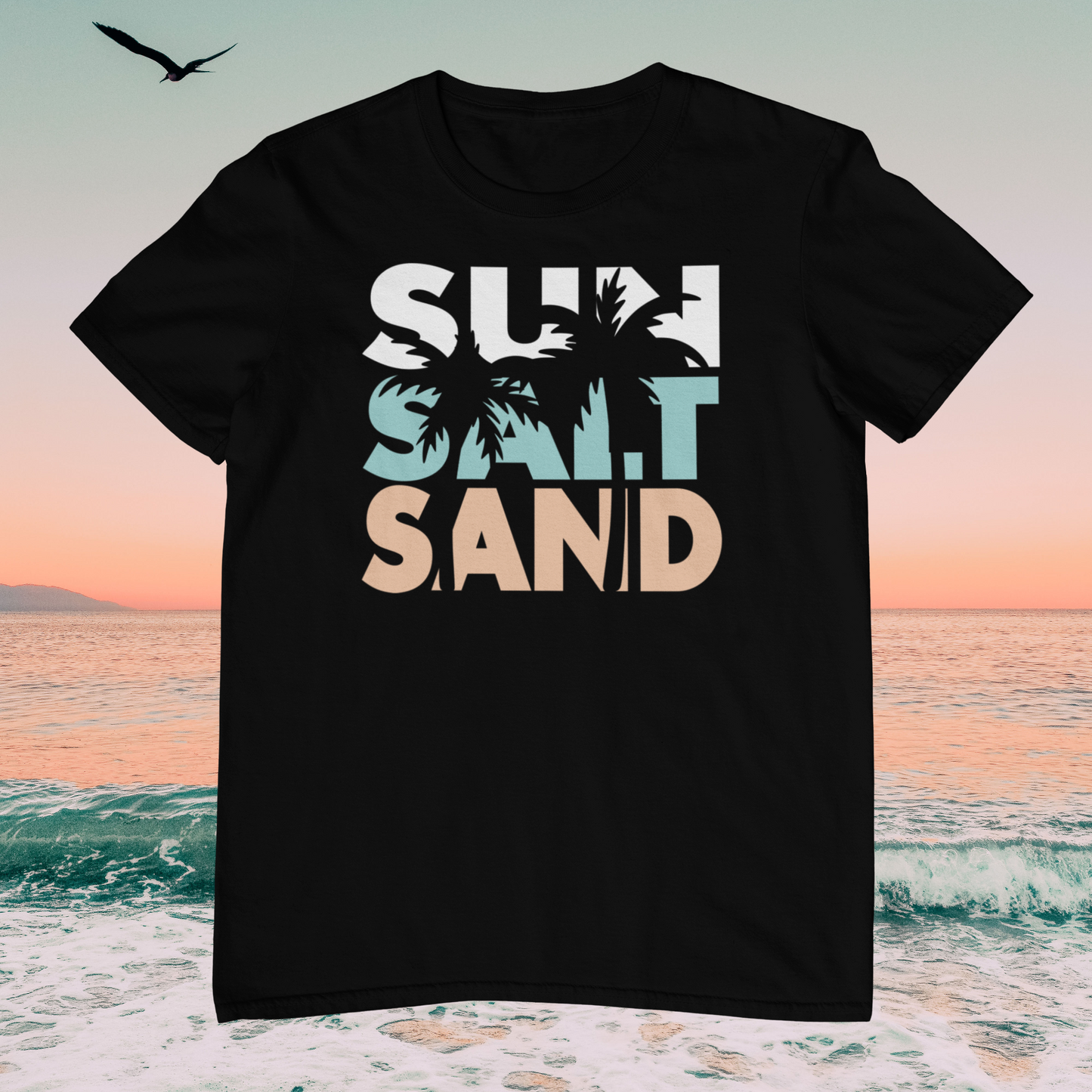 Sun Salt Sand Palm Tree Logo