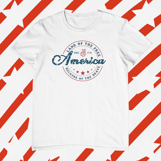 Round American Land Of The Free  Logo