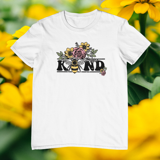 Be Kind Floral Bee Logo