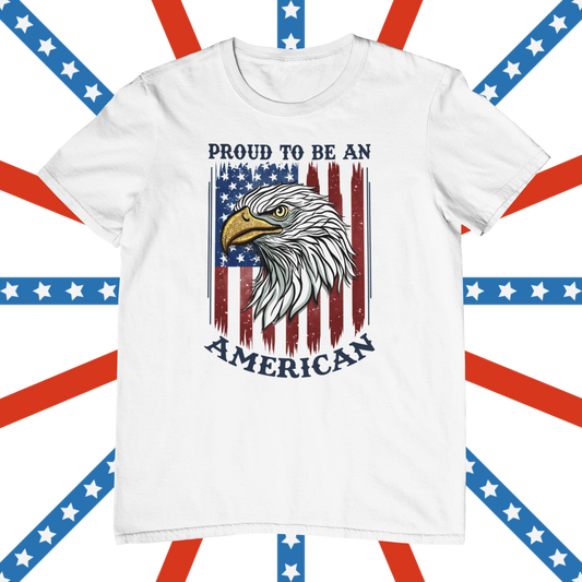 Proud To Be An American Eagle & Flag Graphic