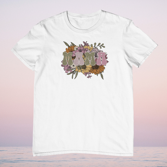 MaMa Retro Floral Green & Purple Logo