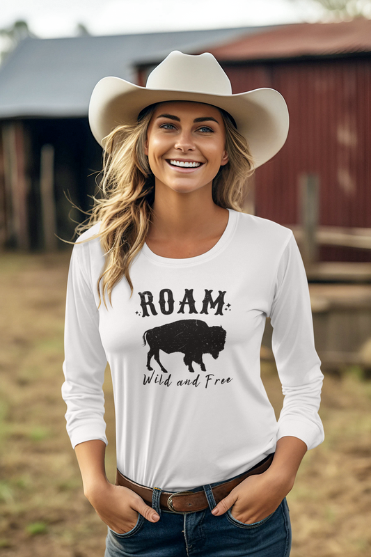 Roam Wild And Free In Black Logo